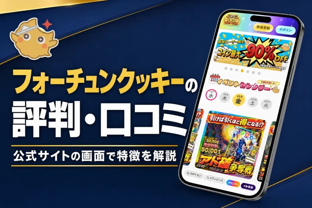 フォーチュンクッキーのオリパの評判・口コミと支払い方法・発送をまとめた記事のアイキャッチ