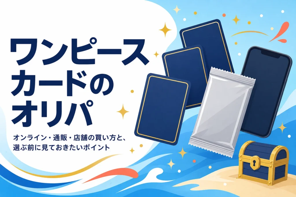 ワンピースカードのオリパを引けるサービスと買い方をまとめた記事のアイキャッチ