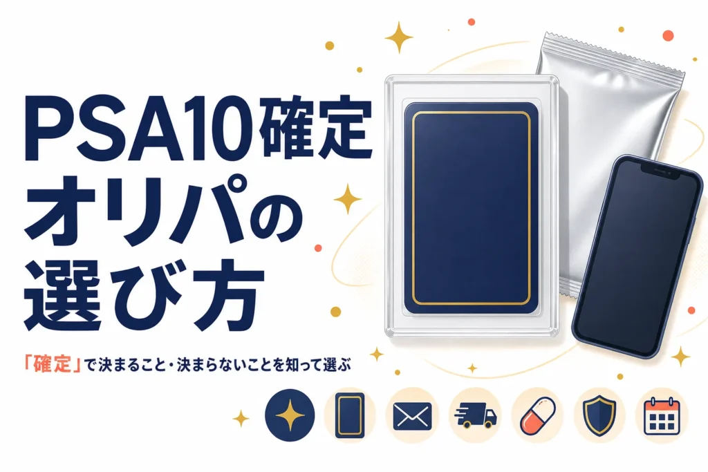 PSA10確定オリパの選び方と「確定」の意味を解説する記事のアイキャッチ
